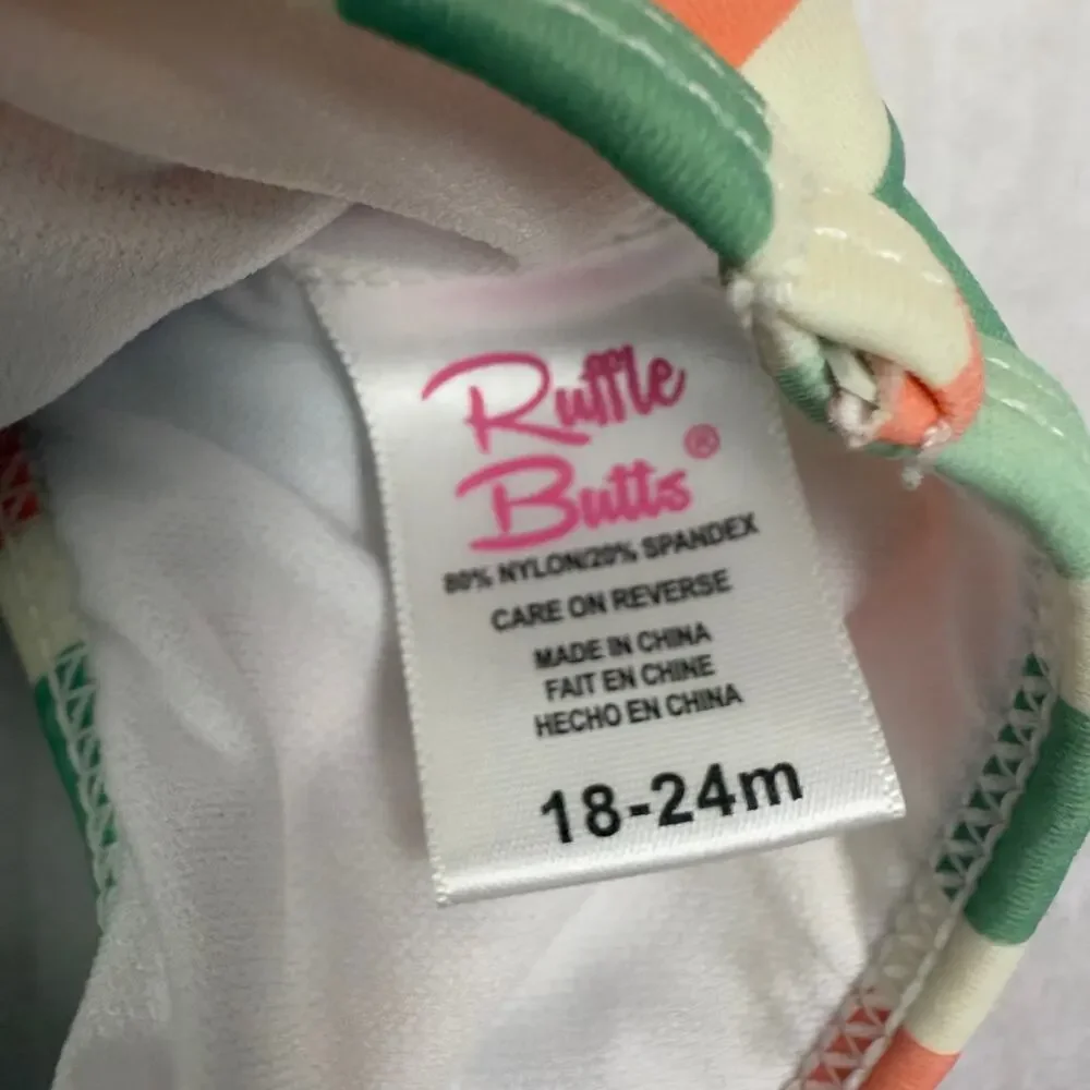 Ruffle Butts Girls Rash Guard Swim Set Two PIece Swim Set Bundle 18-24m‎